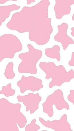 Soft Pink Cow Print Pattern with White Organic Shapes for Aesthetic Backgrounds HD phone wallpaper
