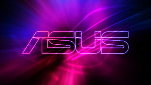 Asus Neon Glow Logo With Vibrant Purple And Pink Light Rays On Dark Background HD wallpaper