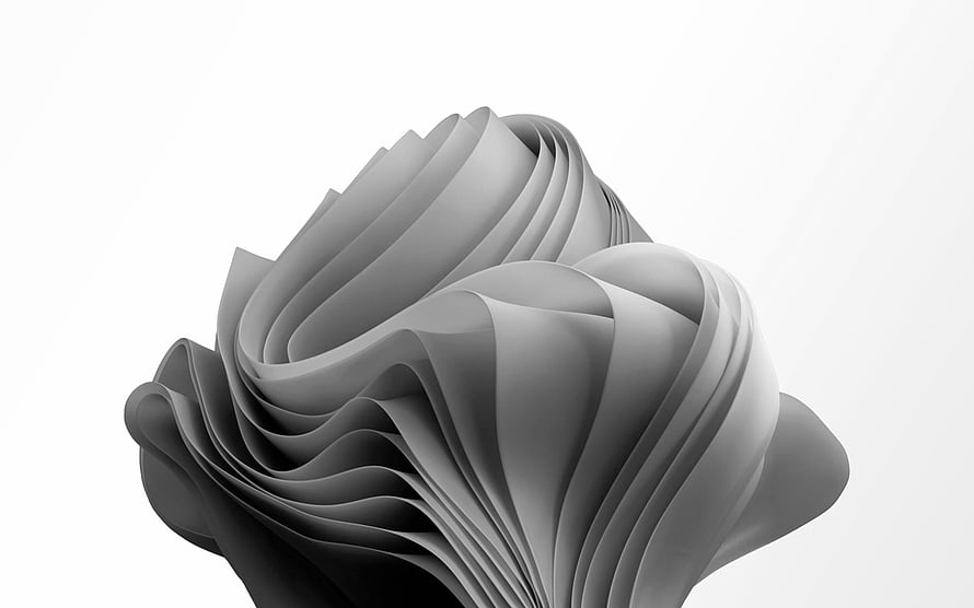 Monochrome Abstract 3D Sculpture with Flowing Organic Curves and Minimalist Design HD wallpaper