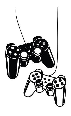 Black and White PlayStation Controller Illustration for Gaming Enthusiasts HD phone wallpaper