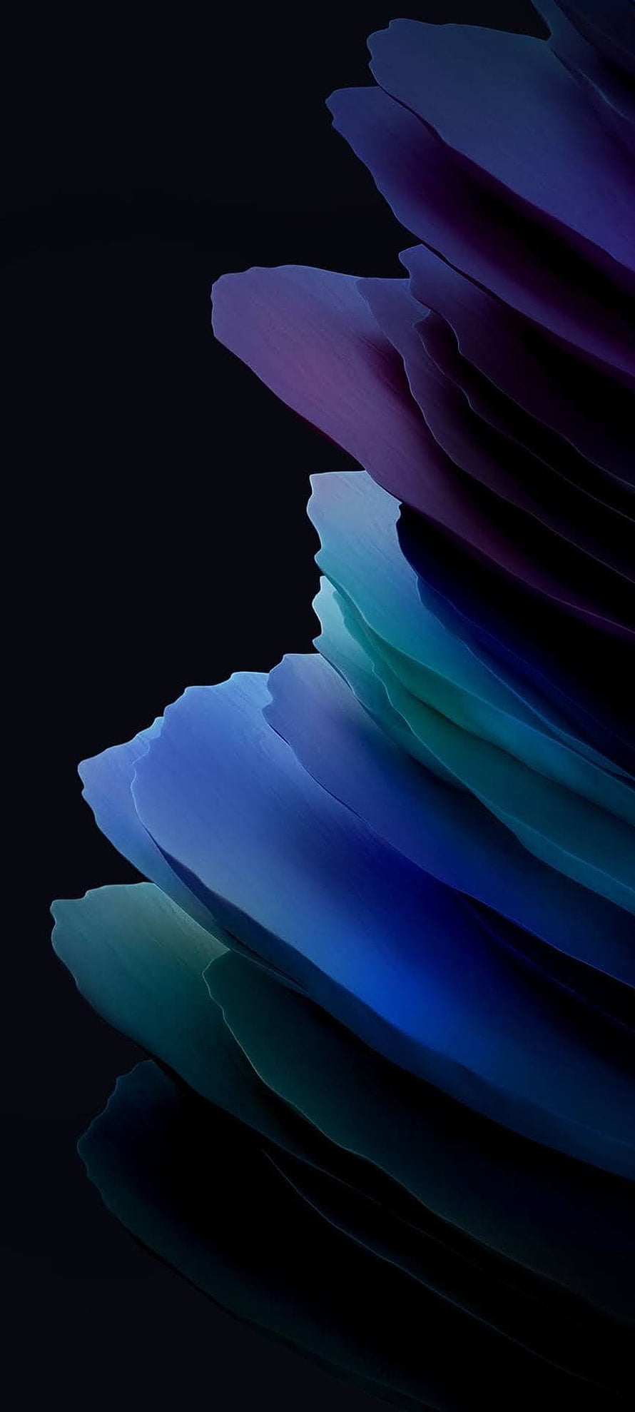 Samsung Galaxy S21 FE Abstract Dark Blue and Purple Layered Petal Wallpaper HD phone wallpaper
