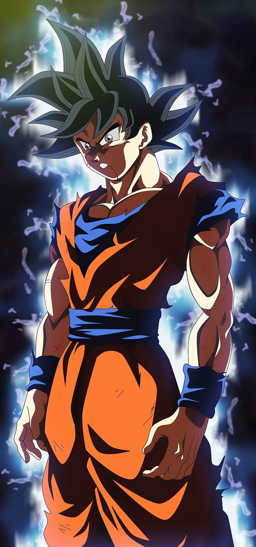 Goku Ultra Instinct Omen Anime Character Artwork with Energy Aura HD phone wallpaper