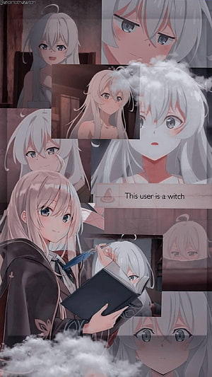 Elaina Aesthetic Anime Collage Wallpaper with Witch Theme and Soft Pastel Tones HD phone wallpaper