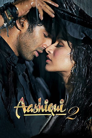 Aashiqui 2 Movie Poster Featuring Intimate Close-Up of Lead Actors in Rain HD phone wallpaper