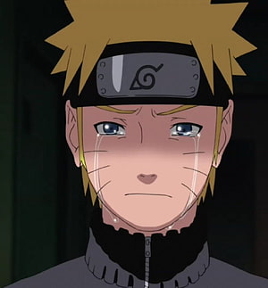 Naruto Uzumaki Crying Close-Up Portrait With Konoha Headband HD phone wallpaper
