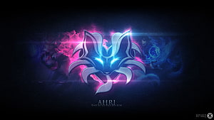 Ahri The Nine-Tailed Fox League of Legends Stylized Emblem Wallpaper HD wallpaper