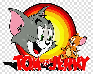Tom and Jerry Classic Cartoon Logo with Vibrant Sunburst Background HD wallpaper