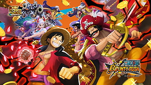 One Piece Bounty Rush 3rd Anniversary Key Art Featuring Luffy and Shanks HD wallpaper