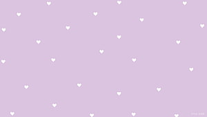 Lilac Aesthetic Wallpaper With Scattered White Hearts HD wallpaper