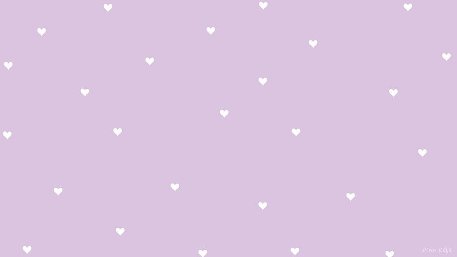 Lilac Aesthetic Wallpaper With Scattered White Hearts HD wallpaper