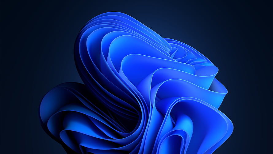 Windows 11 Default Blue Abstract Flowing Ribbon Wallpaper HD wallpaper