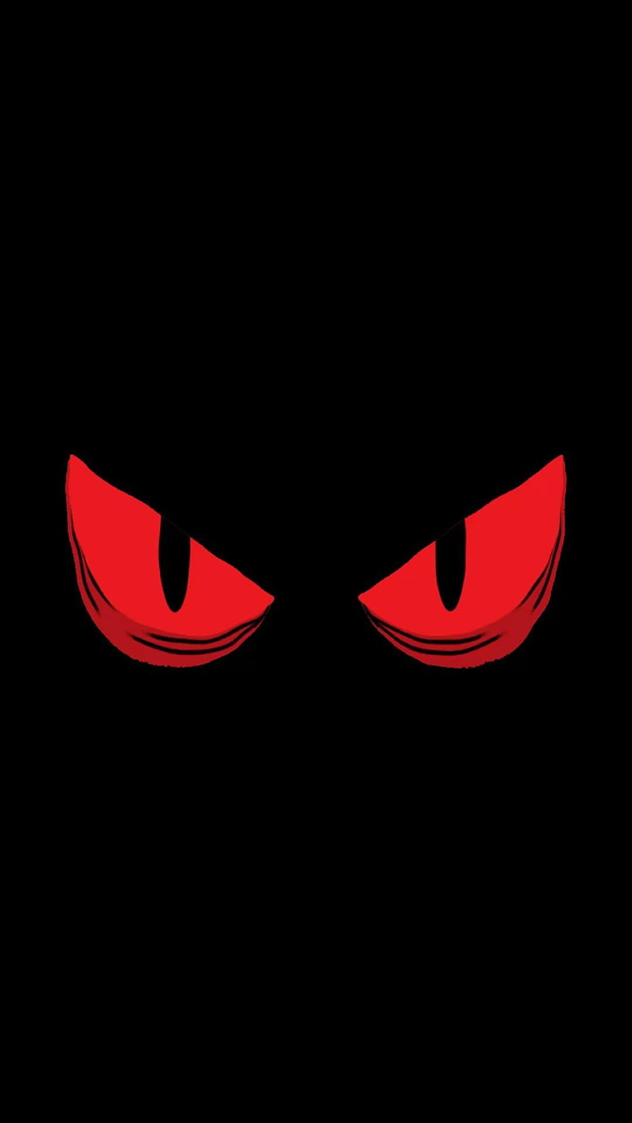 Menacing Red Eyes Staring From Darkness Minimalist Horror Illustration HD phone wallpaper