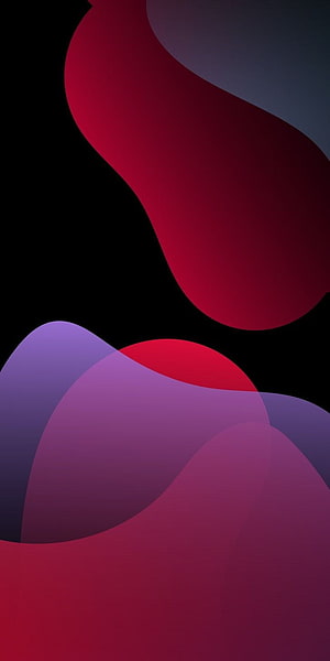 Abstract Fluid Gradient Shapes in Crimson and Violet on Black Background HD phone wallpaper