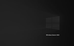 Windows Server 2022 Minimalist Dark Desktop Background with Subtle Logo HD wallpaper