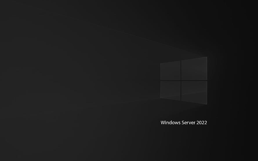 Windows Server 2022 Minimalist Dark Desktop Background with Subtle Logo HD wallpaper