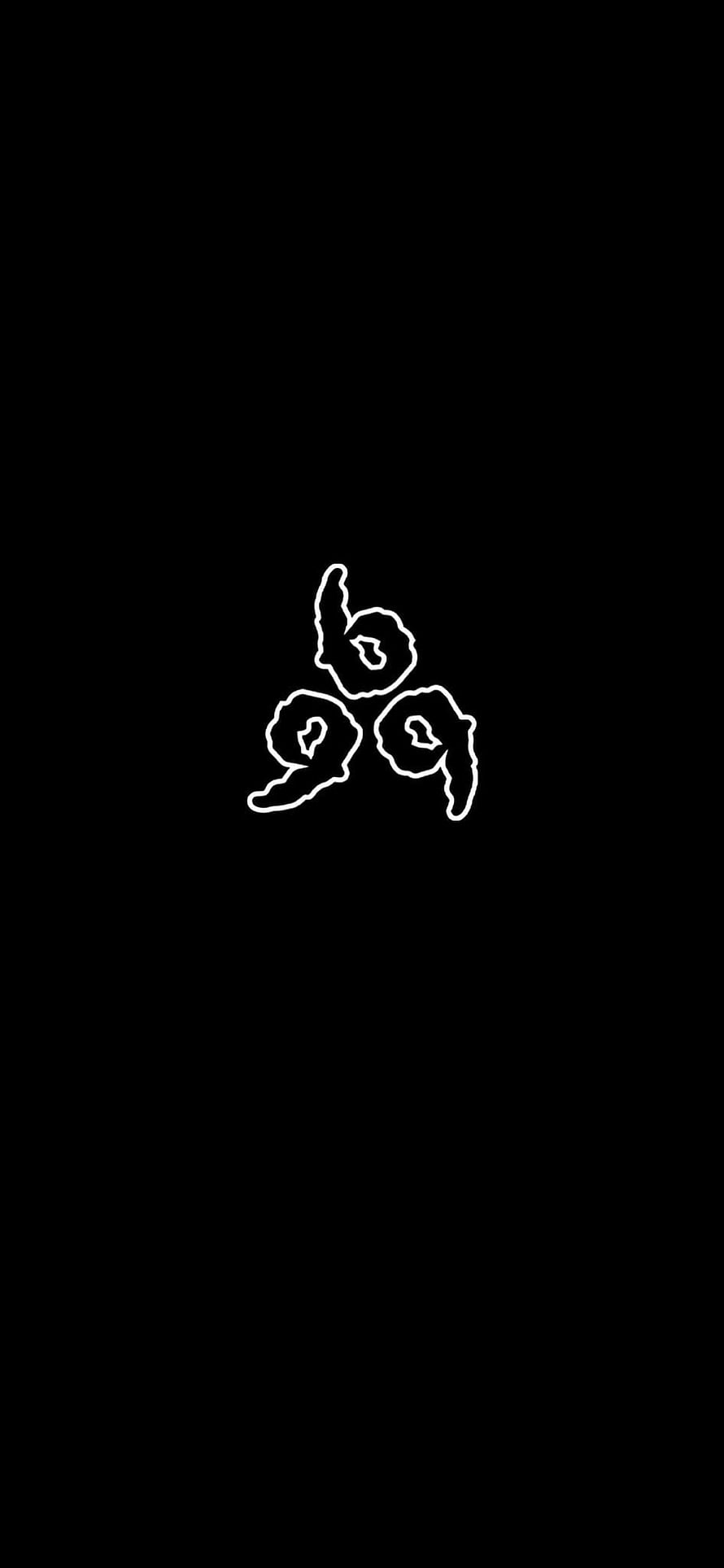 Minimalist 999 Logo Design in White Outline on Black Background HD phone wallpaper