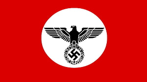 Nazi Germany National Flag with Eagle and Swastika Emblem on Red Background HD wallpaper