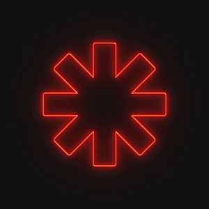 Red Hot Chili Peppers Neon Starburst Logo on Black Background HD phone wallpaper