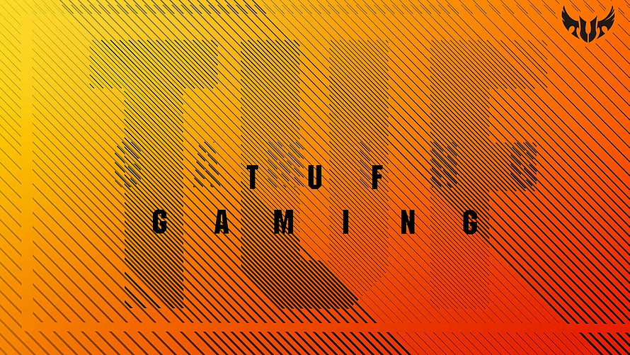 Asus TUF Gaming Orange Gradient Diagonal Line Pattern Desktop Background HD wallpaper