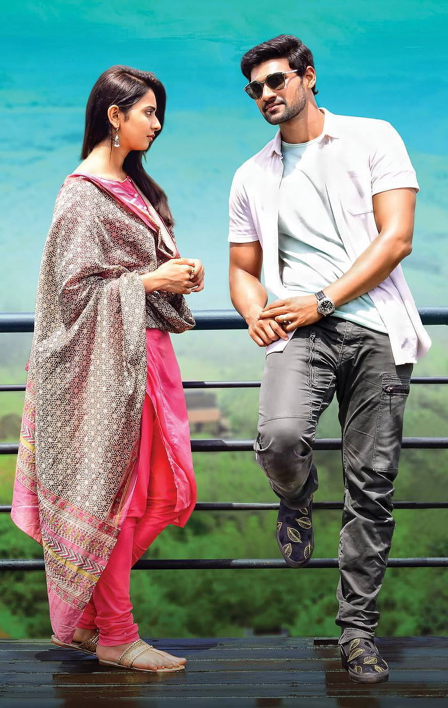Bellamkonda Sreenivas and Rakul Preet Singh in a scenic outdoor portrait HD phone wallpaper
