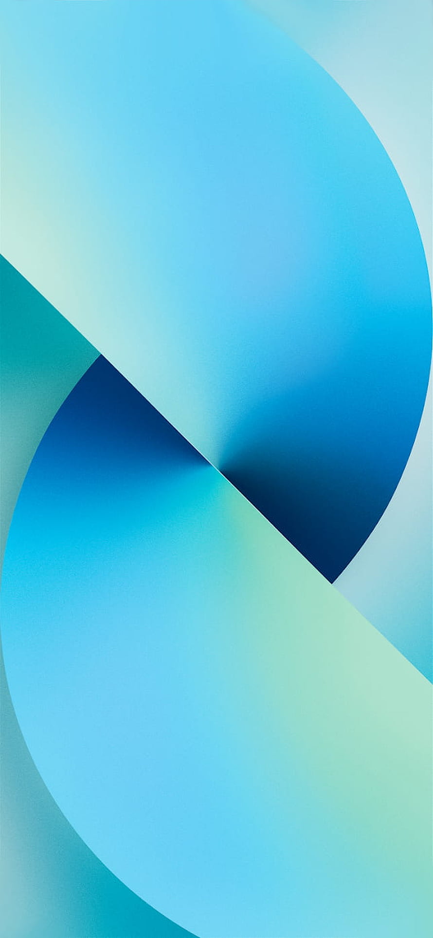 Abstract Geometric Blue Gradient Wallpaper with Overlapping Curves and Soft Shadows HD phone wallpaper