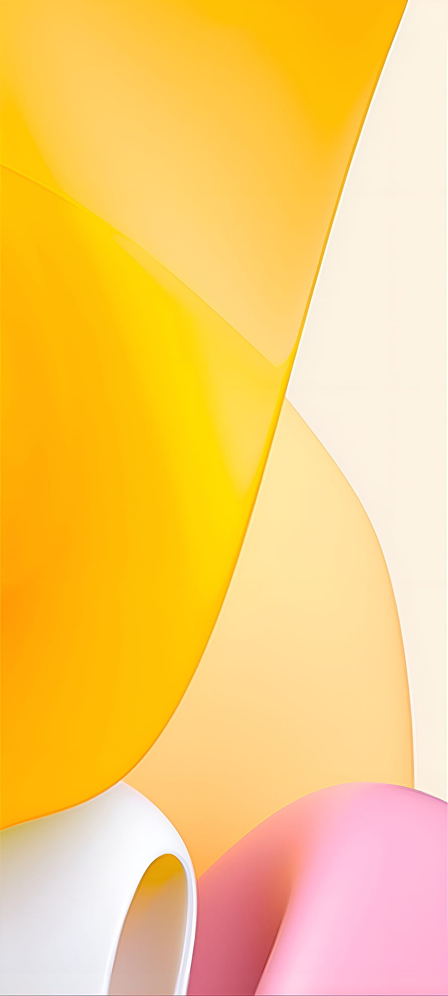 Xiaomi 12 Lite Abstract Geometric Wallpaper with Soft Yellow and Pink Curves HD phone wallpaper
