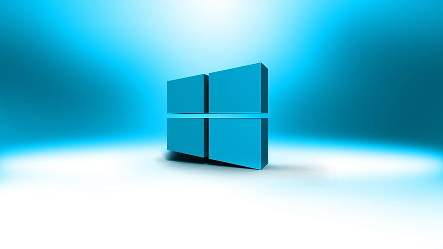 Windows 10 3D Logo on Minimalist Blue Gradient Background HD wallpaper