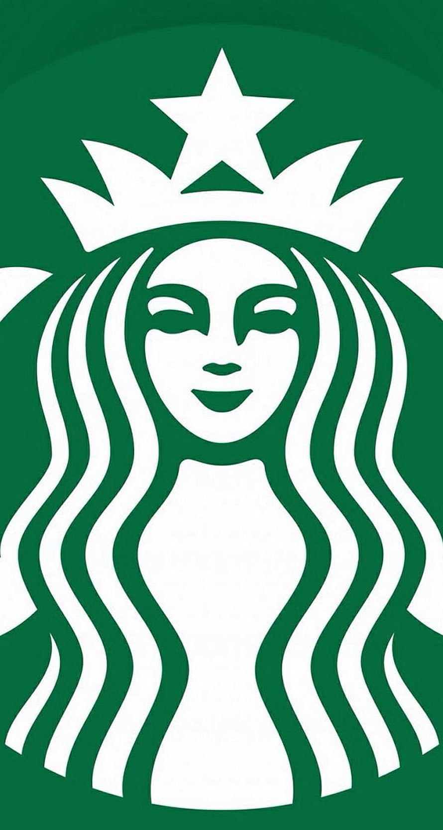 Starbucks Siren Logo in Classic Green and White Minimalist Design HD phone wallpaper