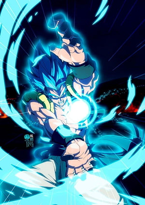 Gogeta Blue Android Form Charging Kamehameha Energy Blast in Dragon Ball Anime Art HD phone wallpaper
