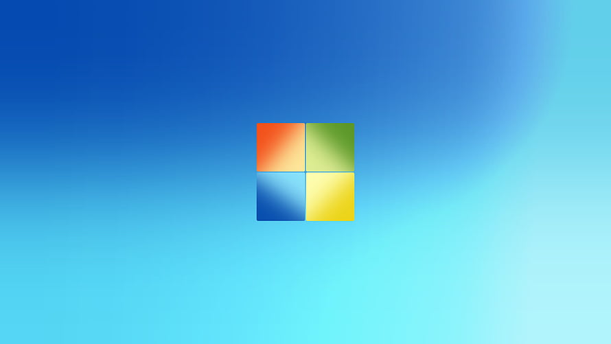 Windows 11 Four-Pane Logo on a Smooth Blue Gradient Background HD wallpaper