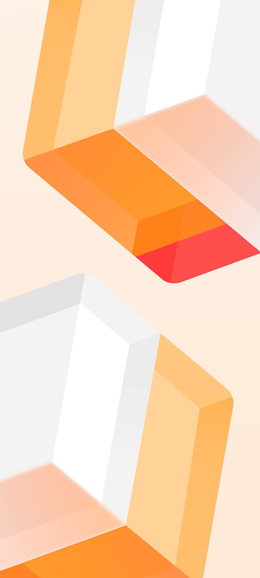 Minimalist Geometric 3D Blocks in Warm Orange and White Tones HD phone wallpaper