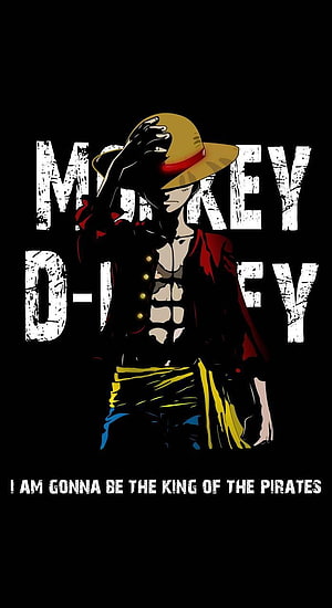 Monkey D. Luffy from One Piece in a dramatic dark pose with straw hat and red coat HD phone wallpaper