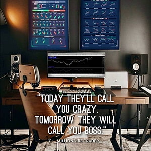Modern Trading Desk Setup with Multiple Monitors and Candlestick Charts HD phone wallpaper