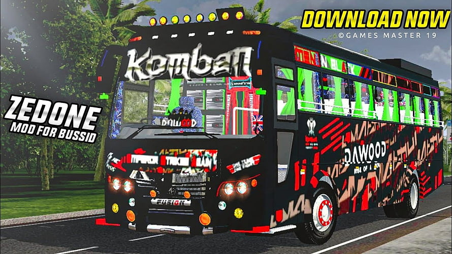 Komban Dawood Zedone Mod Bus in Bussid Game HD wallpaper