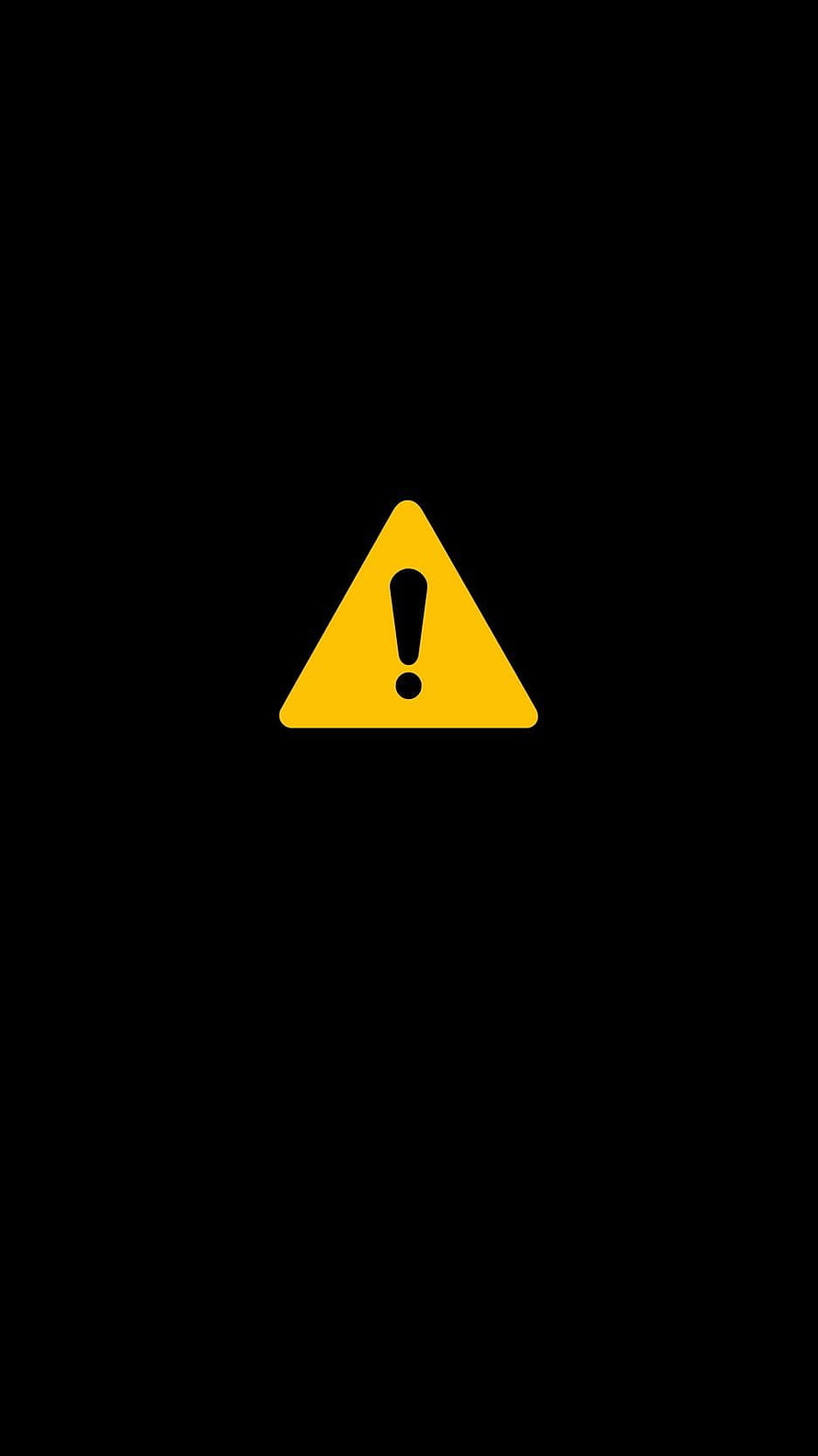 Minimalist Yellow Warning Triangle Icon on Black Background HD phone wallpaper