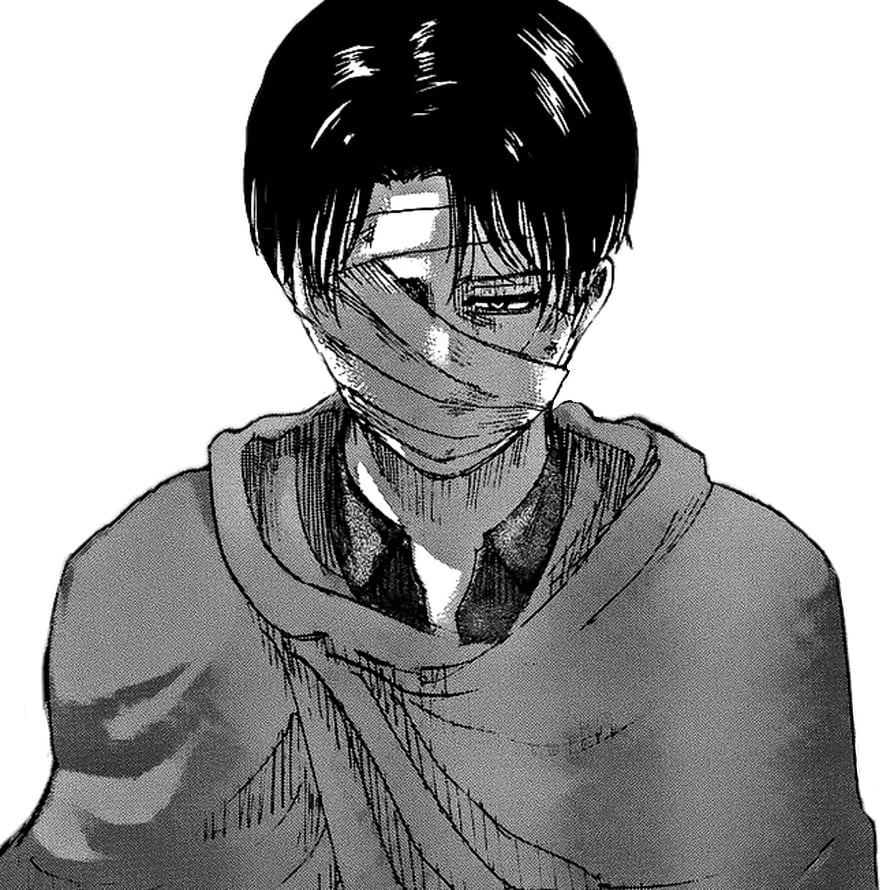 Levi Ackerman Bandaged Face Black and White Manga Portrait HD phone wallpaper
