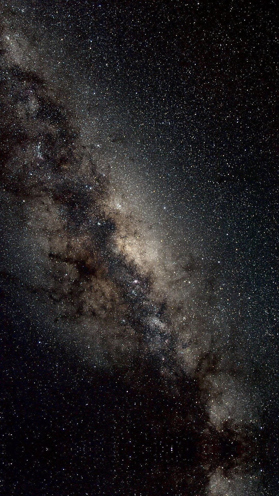 Milky Way Galaxy Core with Dense Star Fields and Dark Dust Lanes in Deep Space HD phone wallpaper