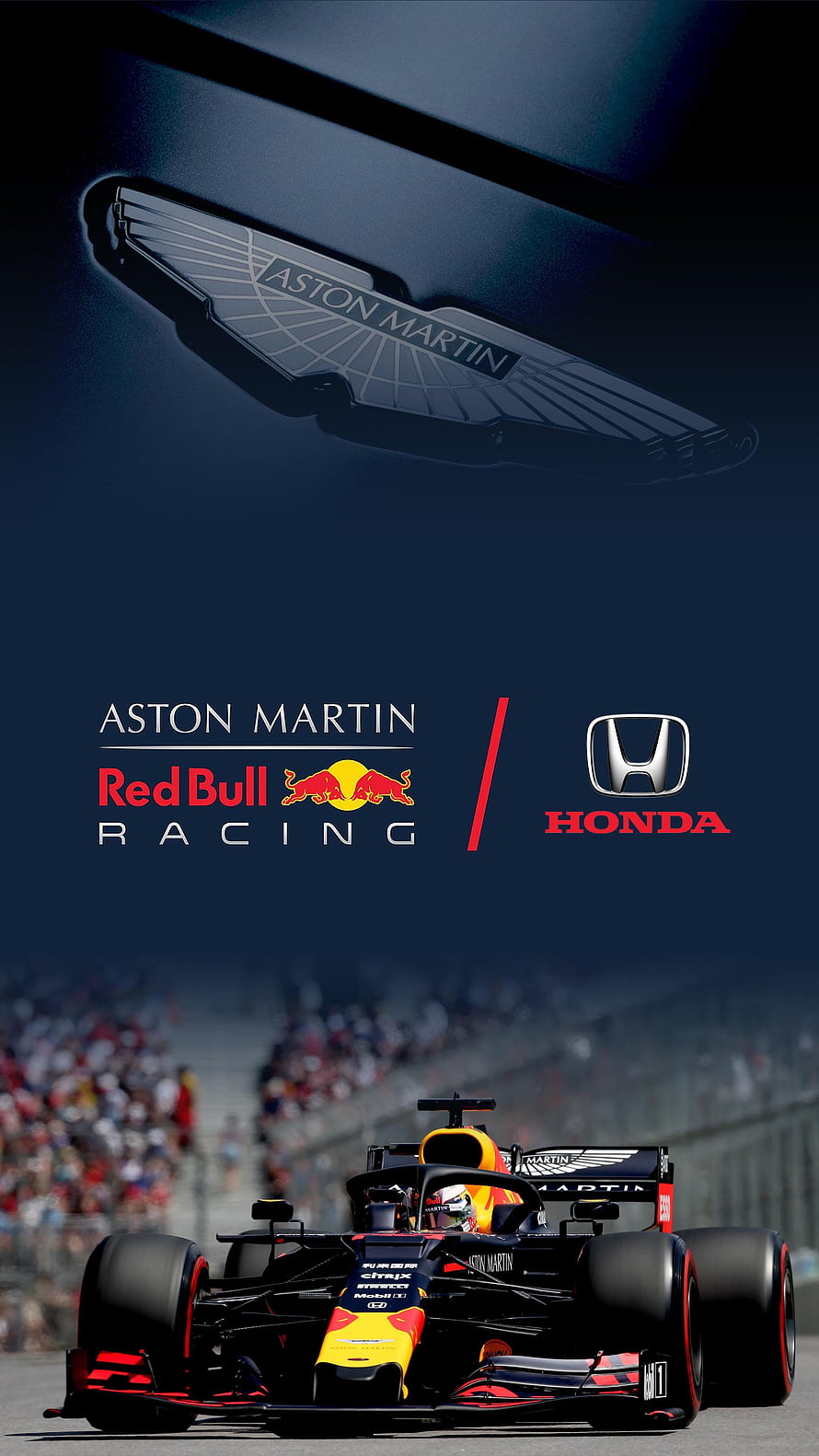 Aston Martin Red Bull Racing Honda Formula 1 Car on the Track HD phone wallpaper