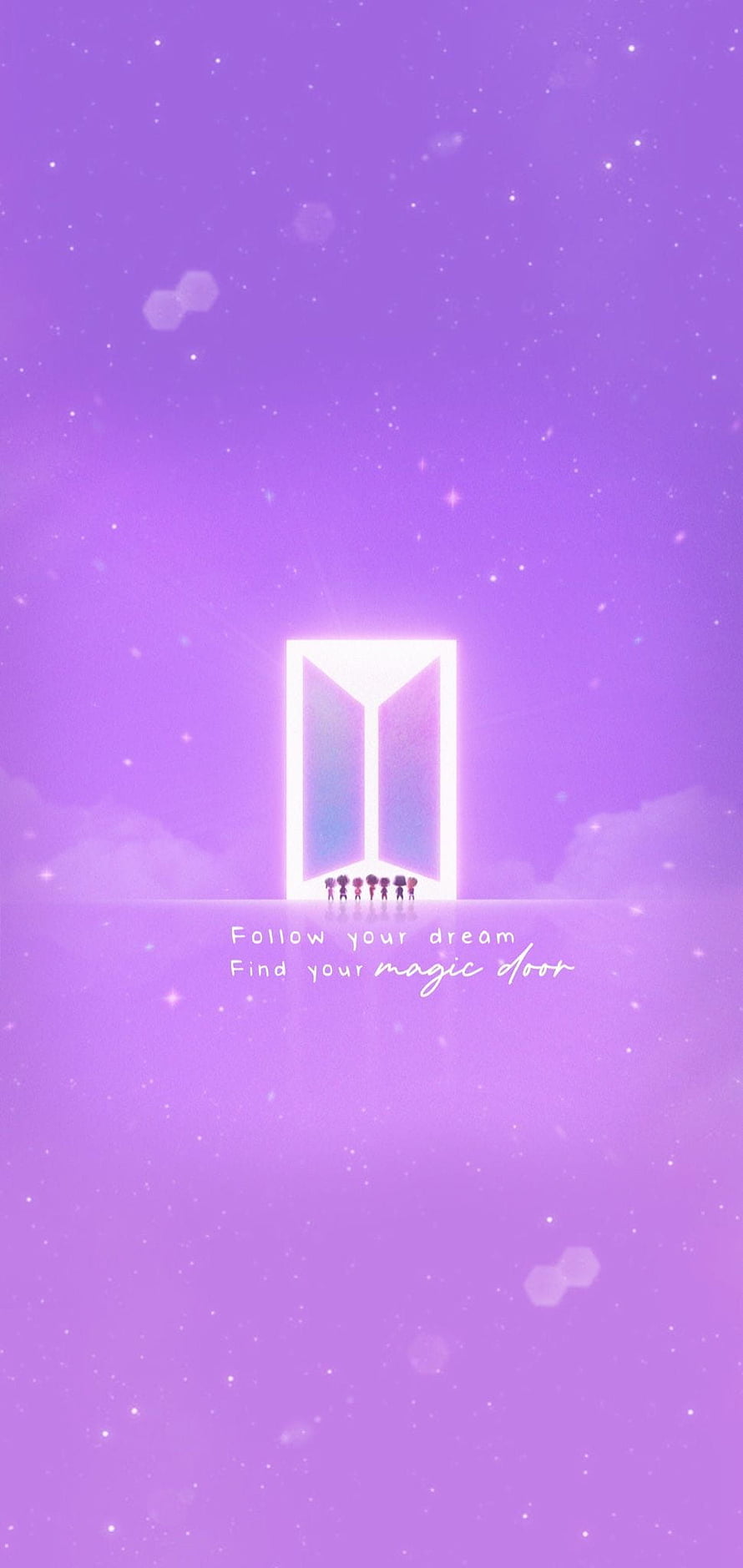 BTS Purple Aesthetic Wallpaper with Glowing Portal and Dreamy Sky HD phone wallpaper