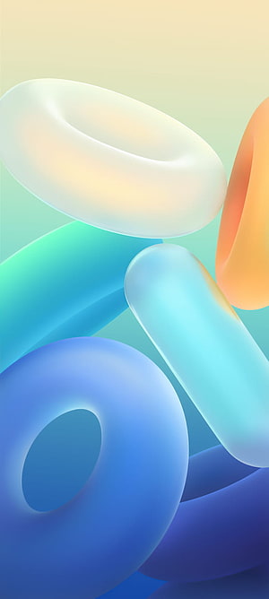 Pastel 3D Abstract Shapes with Soft Gradient Background HD phone wallpaper