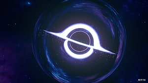 Glowing Cosmic Ring and Orbital Sphere in Deep Space HD wallpaper