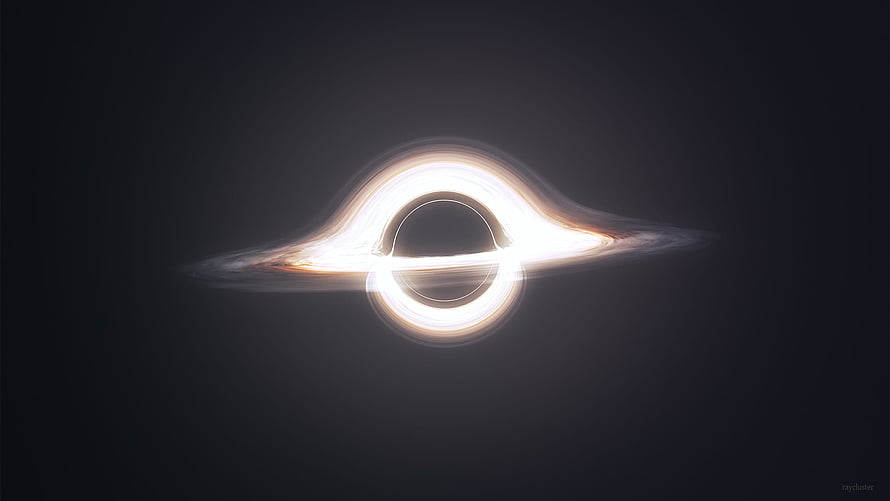 Cinematic Black Hole with Glowing Accretion Disk in Deep Space HD wallpaper