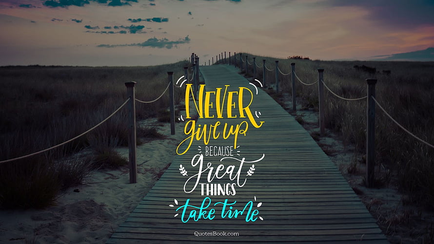 Inspirational Quote on a Wooden Boardwalk at Dusk with Dune Grass and Sunset Sky HD wallpaper