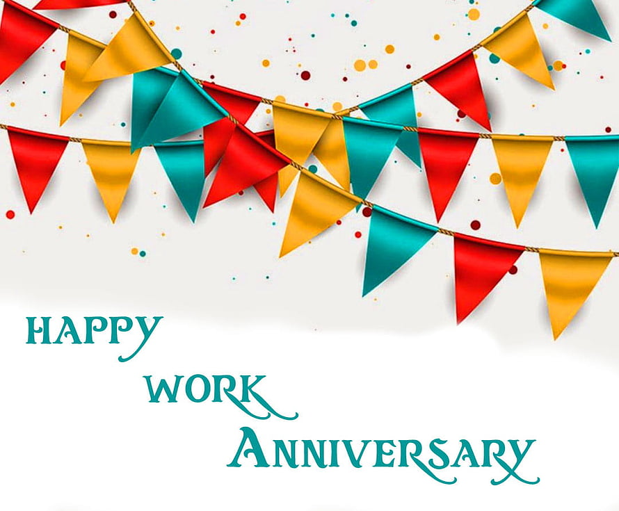 Festive Bunting Banner Design for Work Anniversary Celebration HD wallpaper