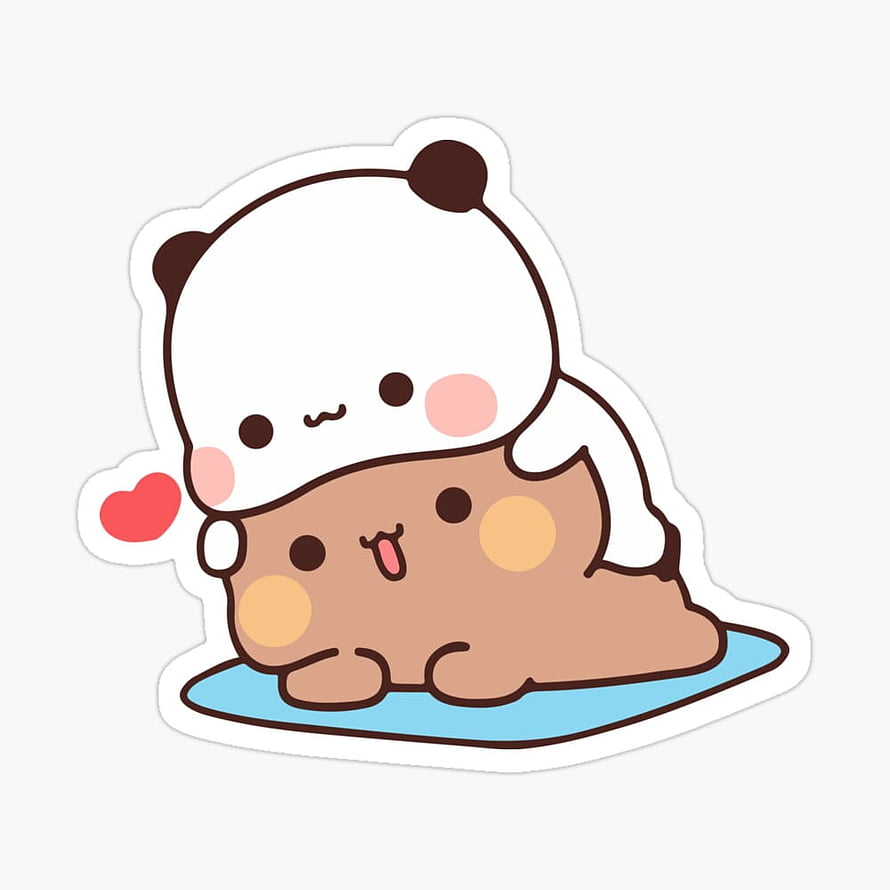 Cute Bubu Dudu Panda Bear Hug Sticker Illustration HD phone wallpaper