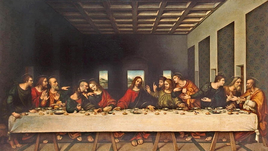 The Last Supper Renaissance Painting of Jesus and the Apostles at a Long Table HD wallpaper