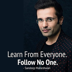 Sandeep Maheshwari Portrait With Motivational Quote On Dark Background HD phone wallpaper