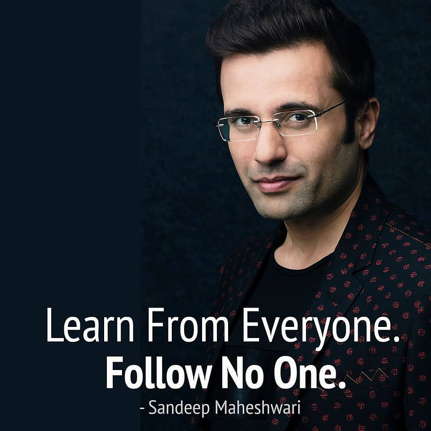 Sandeep Maheshwari Portrait With Motivational Quote On Dark Background HD phone wallpaper