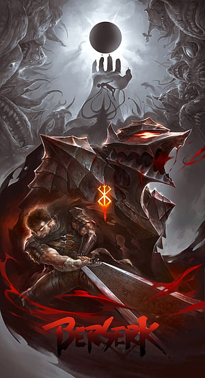 Berserk Guts and the Beast of Darkness Fantasy Dark Fantasy Artwork HD phone wallpaper