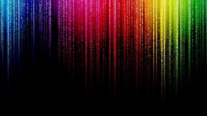 Vibrant Rainbow Digital Rain Abstract Background HD wallpaper